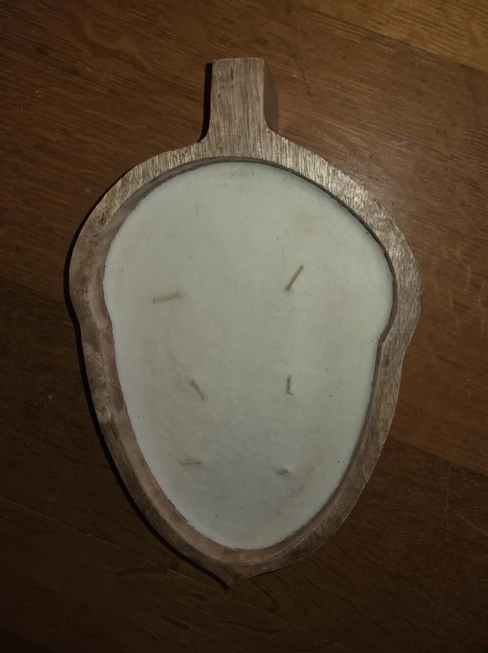 NEW Lot of 2 Wooden Dough Bowl Candles **Christmas Tree & Acorn**
